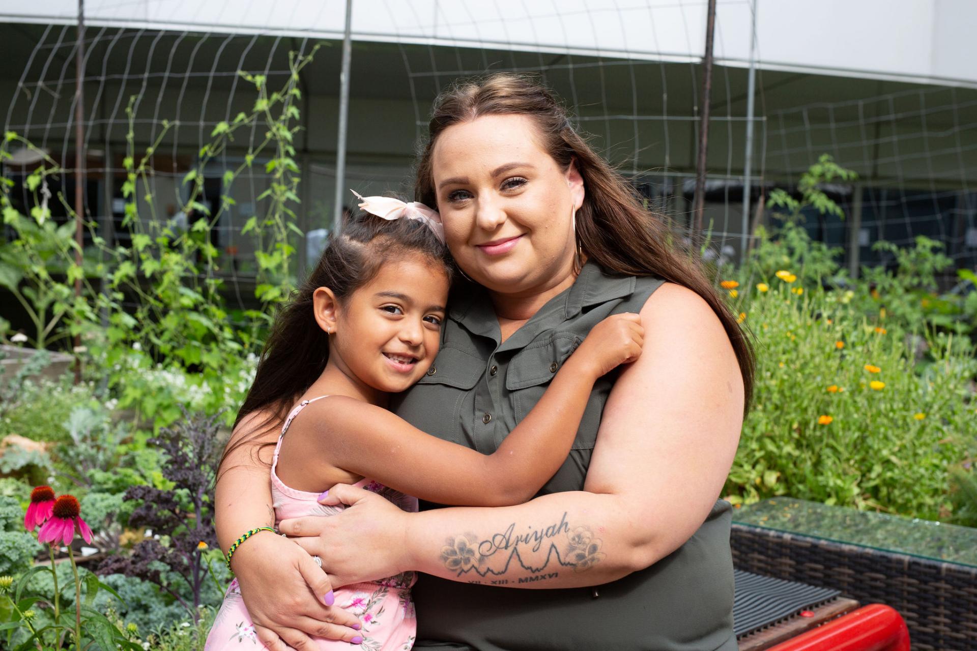 Family at YWCA Rooftop Garden