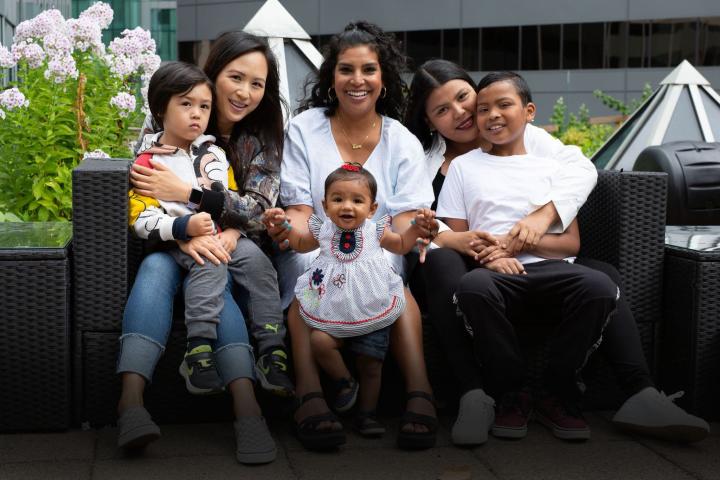 Families at YWCA Rooftop Garden