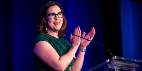YWCA CEO Erin Seeley Clapping